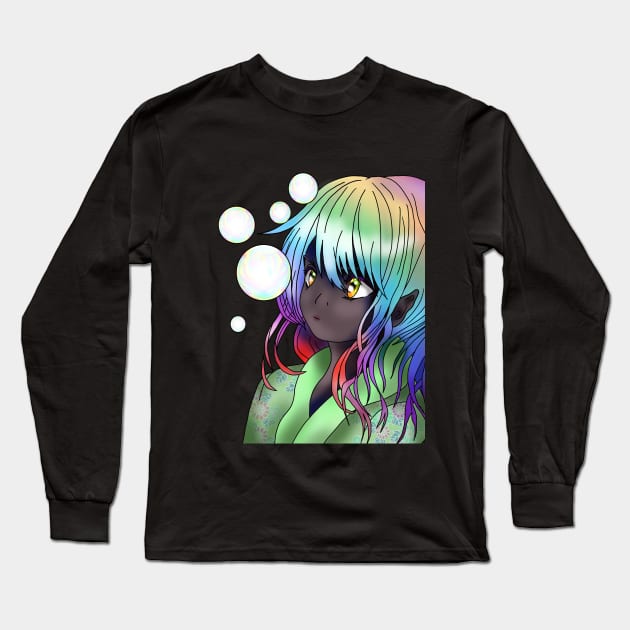 Rainbow druid elf girl Long Sleeve T-Shirt by cuisinecat